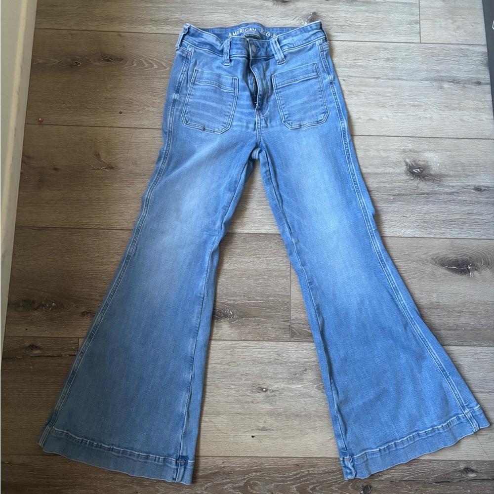 American Eagle Blue Flared Womens Jeans SIZE 6S